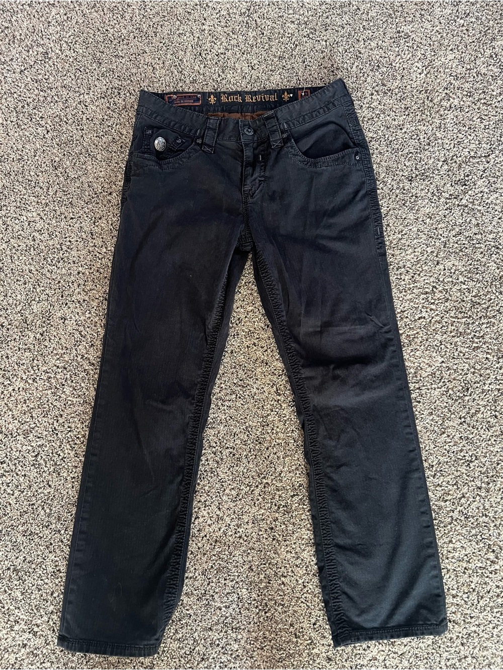 Rock Revival Black Straight-Leg Jeans 32x30